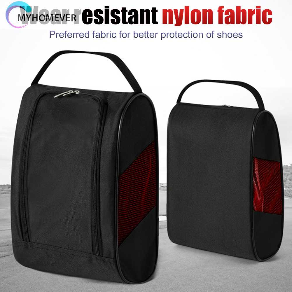 Túi Đựng Giày Chơi Golf Bằng Nylon Có Khóa Kéo Thoáng Khí Tiện Dụng