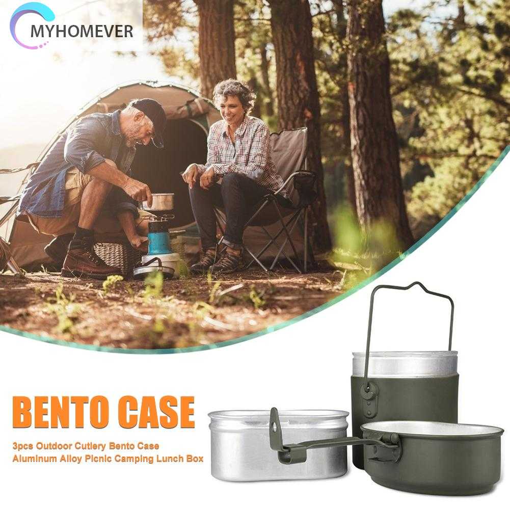 Bộ 3 Dụng Cụ Nấu Ăn Bằng Nhôm Tiện Lợi Đi Cắm Trại