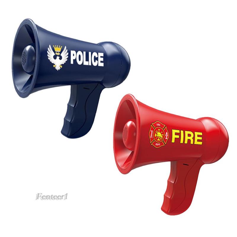 [Fenteer1] Đồ Chơi Điện Đàm Cảnh Sát Megaphone Phát Ra Âm Thanh Màu Xanh Dương Cho Bé