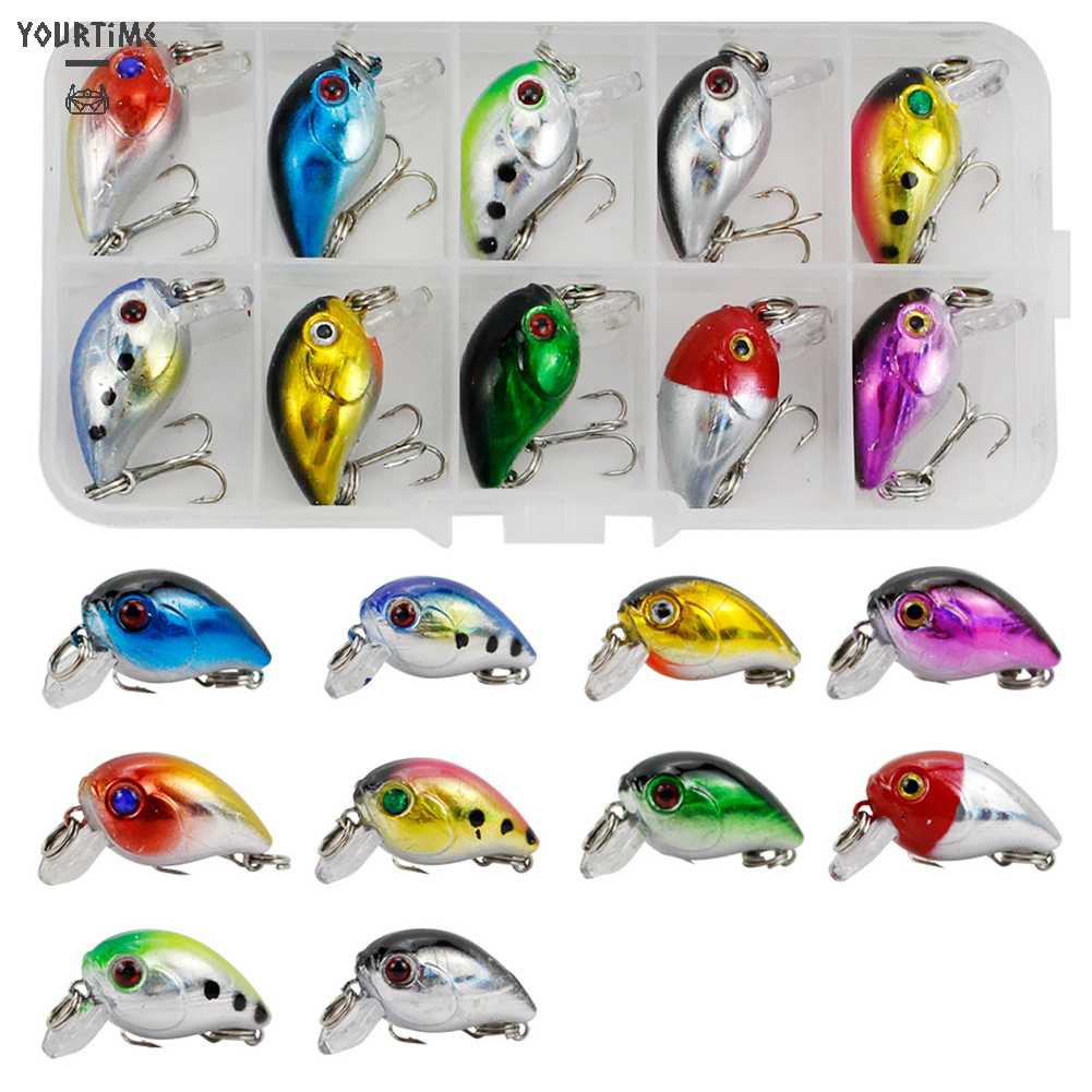 Set 10 Mồi Giả Nhử Cá Bằng Nhựa Gắn Kèm Móc Câu