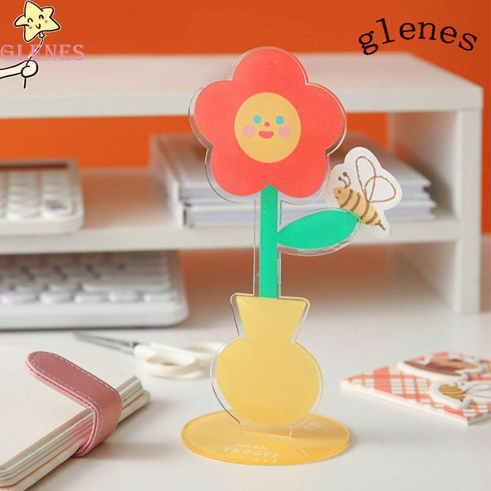 Giá Đỡ Giấy Ghi Chú Bằng Acrylic Hình Hoa Tinh Tế Đa Năng Có Thể Tái Sử Dụng