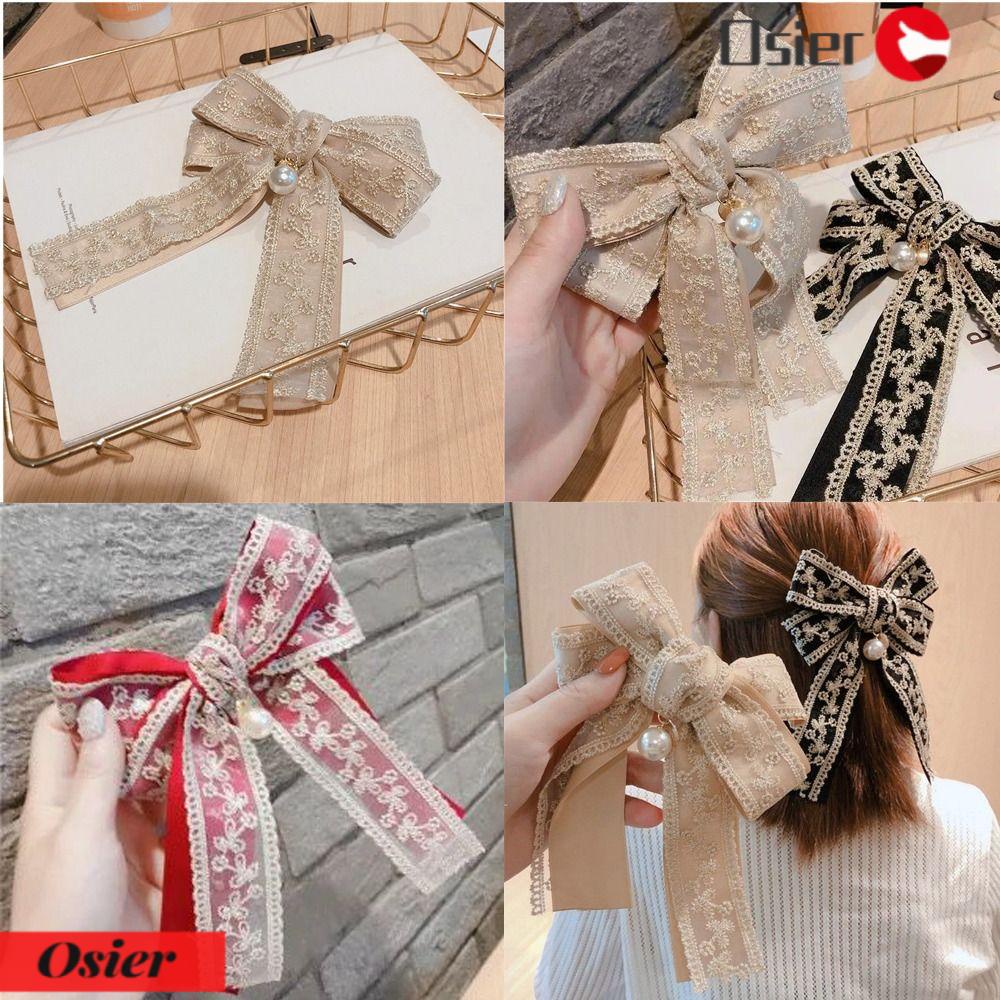1 Kẹp Tóc Nơ Ren Cỡ Lớn Thời Trang Mùa Xuân Xinh Xắn Cho Nữ