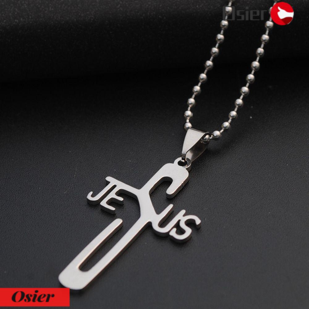 Vòng cổ Thời Trang Mặt OSIER1|Biểu Tượng Christian Bằng Thép Không Gỉ
