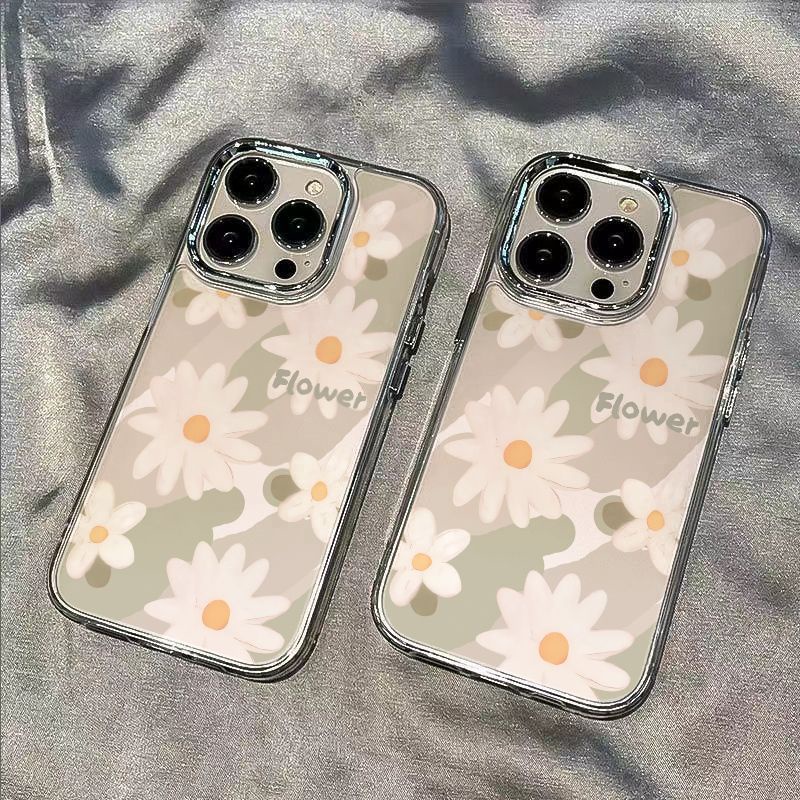 ✅Ốp Điện Thoại Mềm Chống Sốc Họa Tiết Hoa Cúc Cho Iphone 1287 14pro 13 11 Max Plus 82VU