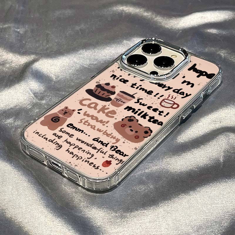 ✅Ốp Điện Thoại Mềm Chống Sốc In Hình Gấu 137In Cho iPhone12max ELQE 8plus 14pro11