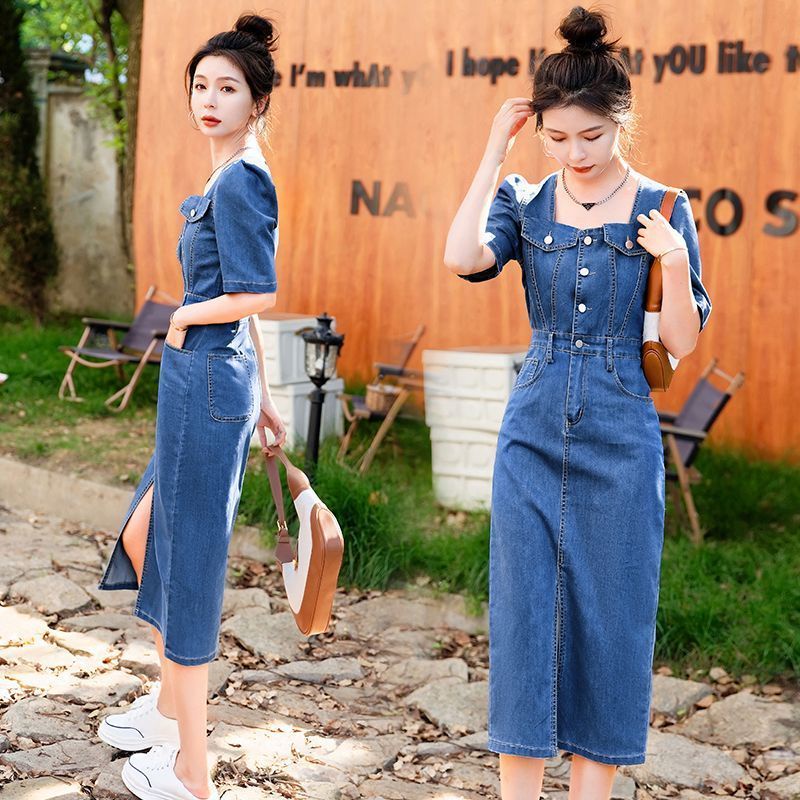 Đầm Denim Cao Cấp Phong Cách Thời Trang Mùa Hè 2023 Mới