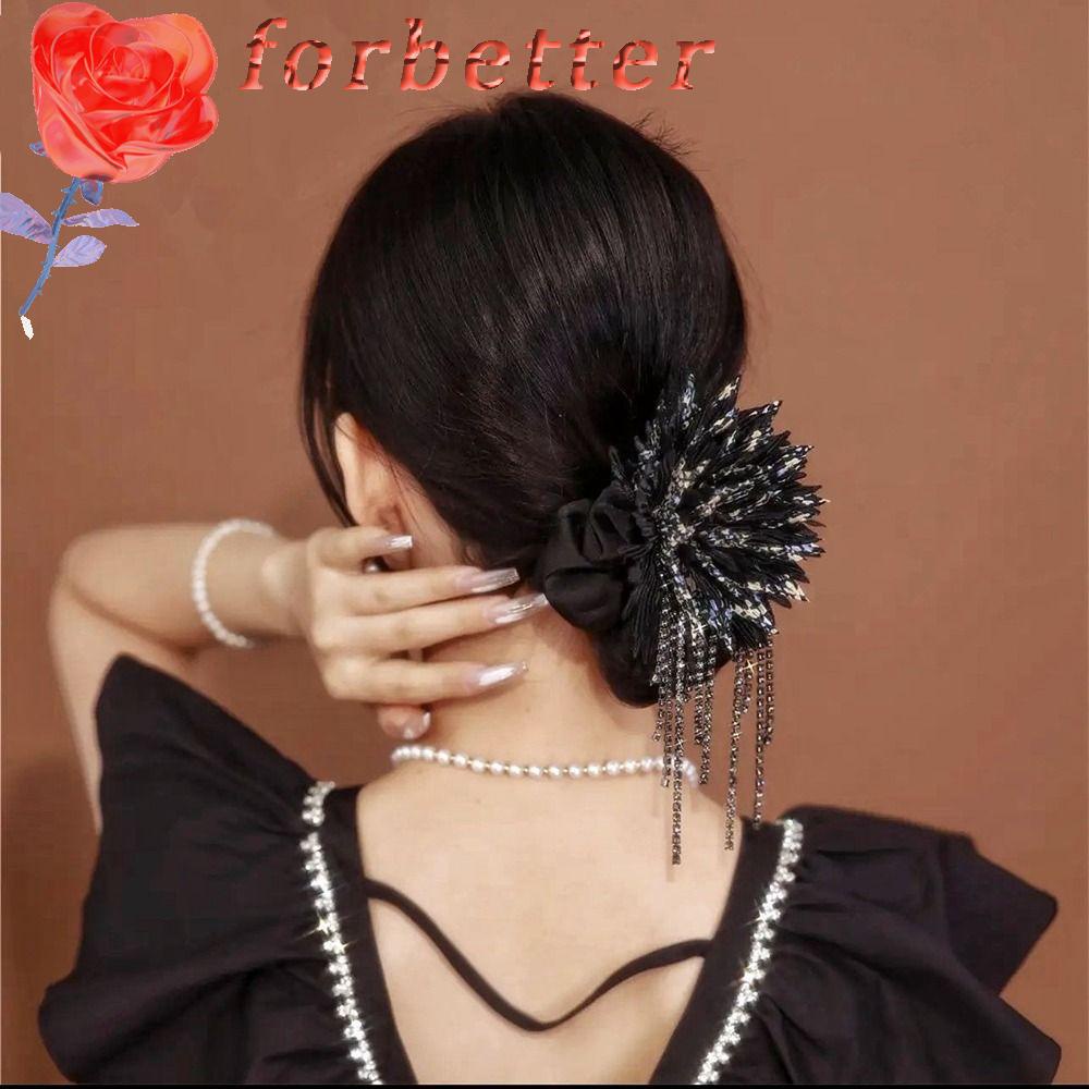 Dây Cột Tóc Cao Su Phối Tua Rua Phong Cách Hàn Quốc Đơn Giản Ngọt Ngào Cho Nữ