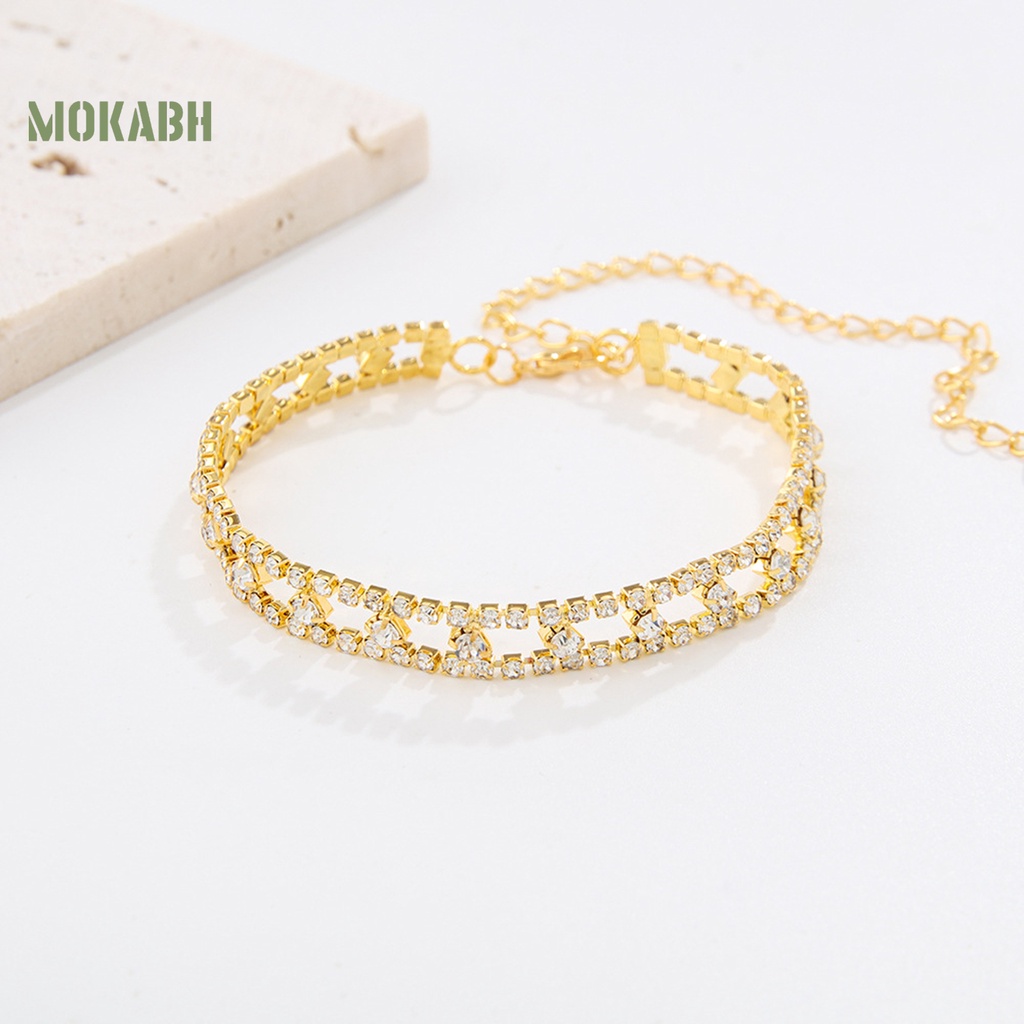 1 Lắc Chân Dạng Chuỗi Đính Đá Lấp Lánh Có Thể Điều Chỉnh Không Gây Dị Ứng Thời Trang Đi Biển Mùa Hè