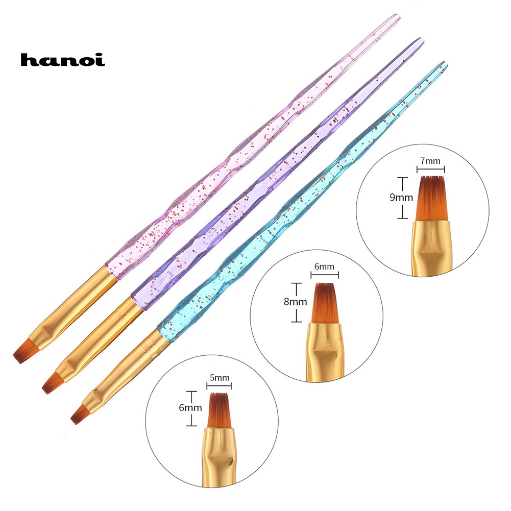Set 3 Cọ Vẽ Trang Trí Móng Tay Nghệ Thuật Chuyên Dụng