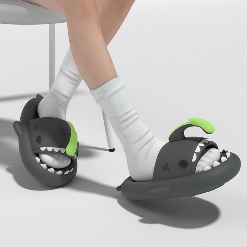 KANCOOL  Dép Đi Trong Nhà Tắm Đế Dày Mềm Mại Hình Cá Mập Đáng Yêu