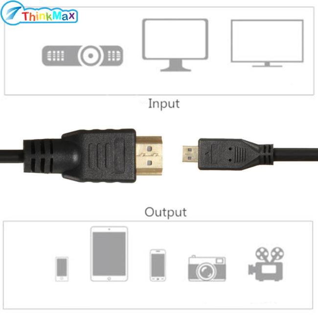 Thinkmax Chính Hãng 100% Chính Hãng!!! Dây Cáp Chuyển Đổi Micro HDMI Sang HDMI 1080P Cho Điện Thoại Thông Minh / Máy Tính Bảng