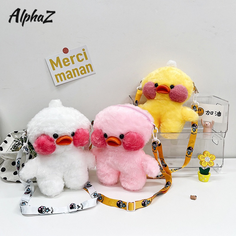 Túi Đeo Chéo Hình Vịt Hoạt Hình Nhồi Bông Dễ Thương Có Thể Điều Chỉnh Thời Trang Cho Nữ