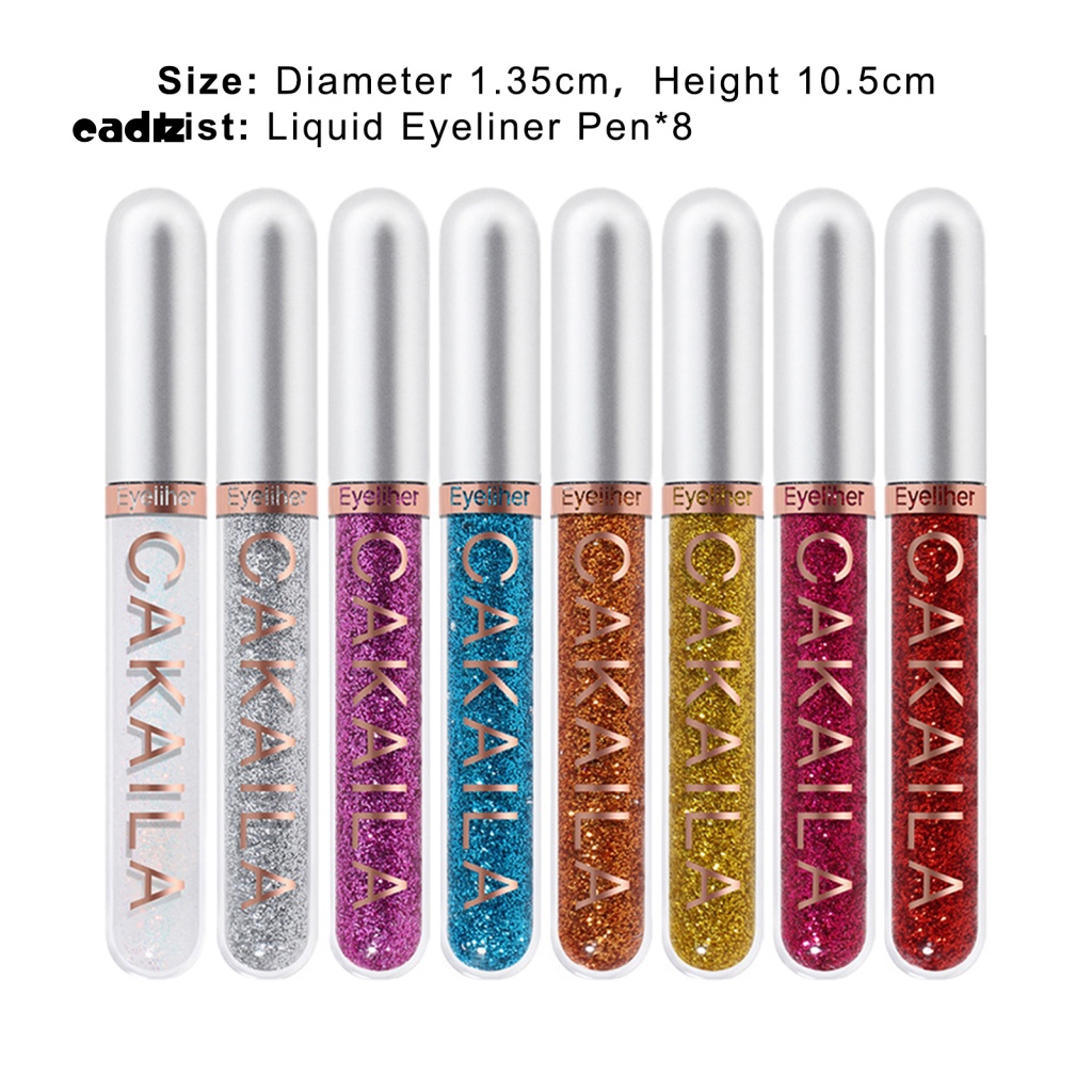 Set 8 Bút Kẻ Mắt Dạng Lỏng 2.5ML Chống Nước Đa Năng Tiện Dụng