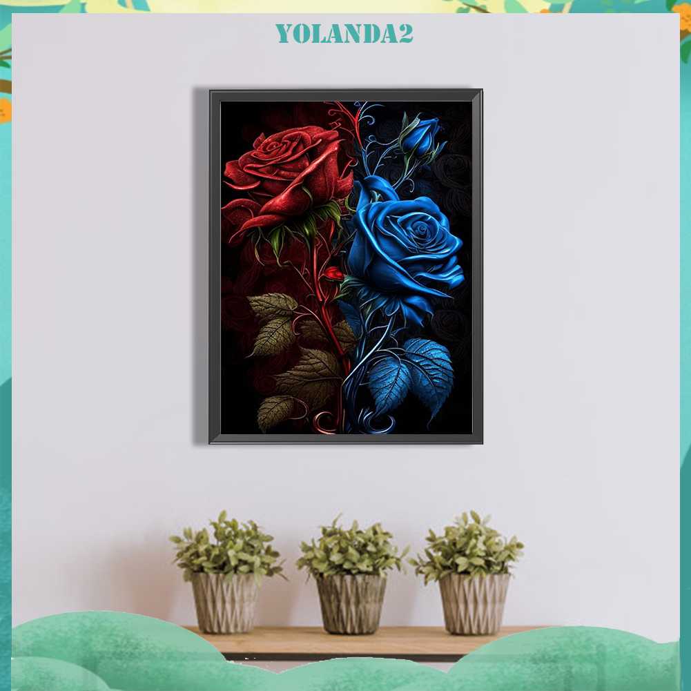 Tranh Đính Đá Kim Cương Toàn Bộ 5D DIY Hình Vẽ Hoa Hồng