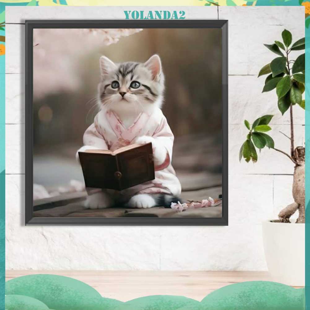 Tranh Đính Đá Kim Cương Toàn Bộ 5D DIY Hình Vẽ Mèo Trang Trí Nhà Cửa