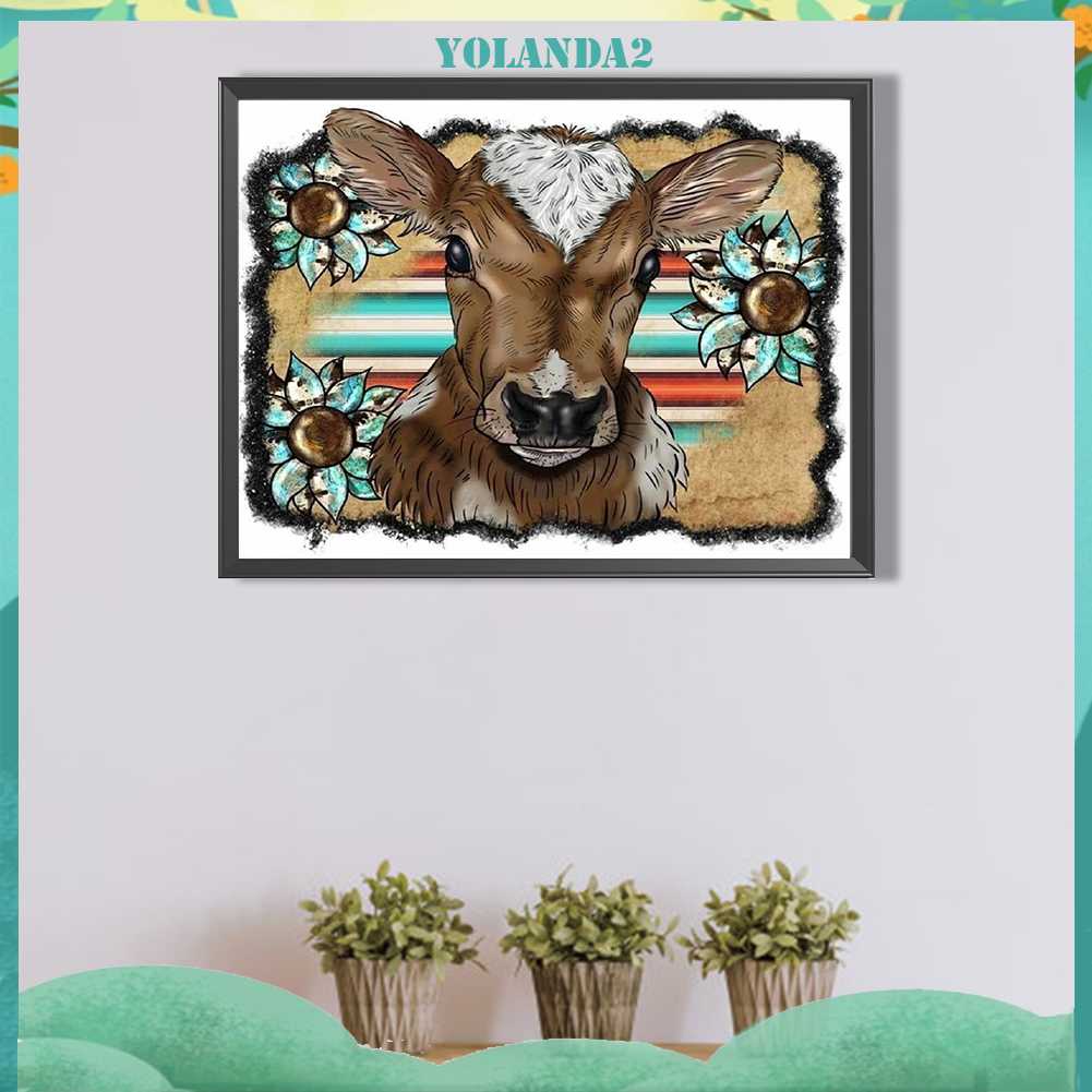 Tranh Đính Đá Kim Cương Toàn Bộ 5D DIY Hình Vẽ Gia Súc Trang Trí Nhà Cửa