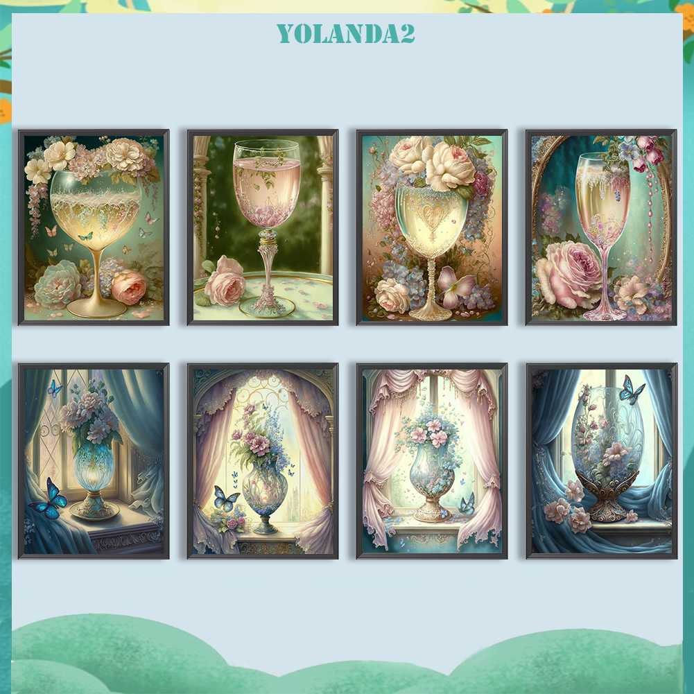 Tranh Đính Đá Kim Cương Toàn Bộ 5D DIY Hình Vẽ Hoa Trang Trí Nhà Cửa