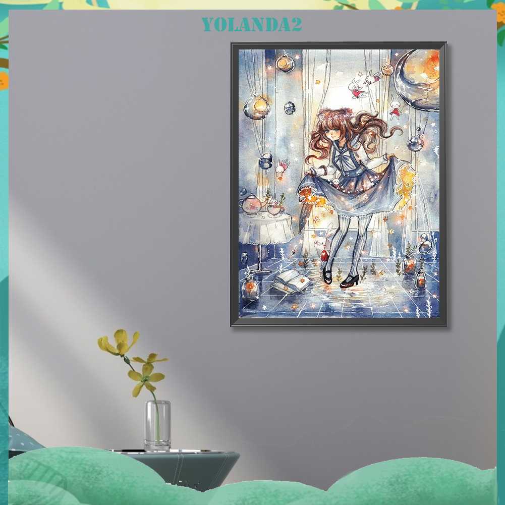 Tranh Đính Đá Kim Cương Toàn Bộ 5D DIY Hình Vẽ Cô Gái Trang Trí Nhà Cửa