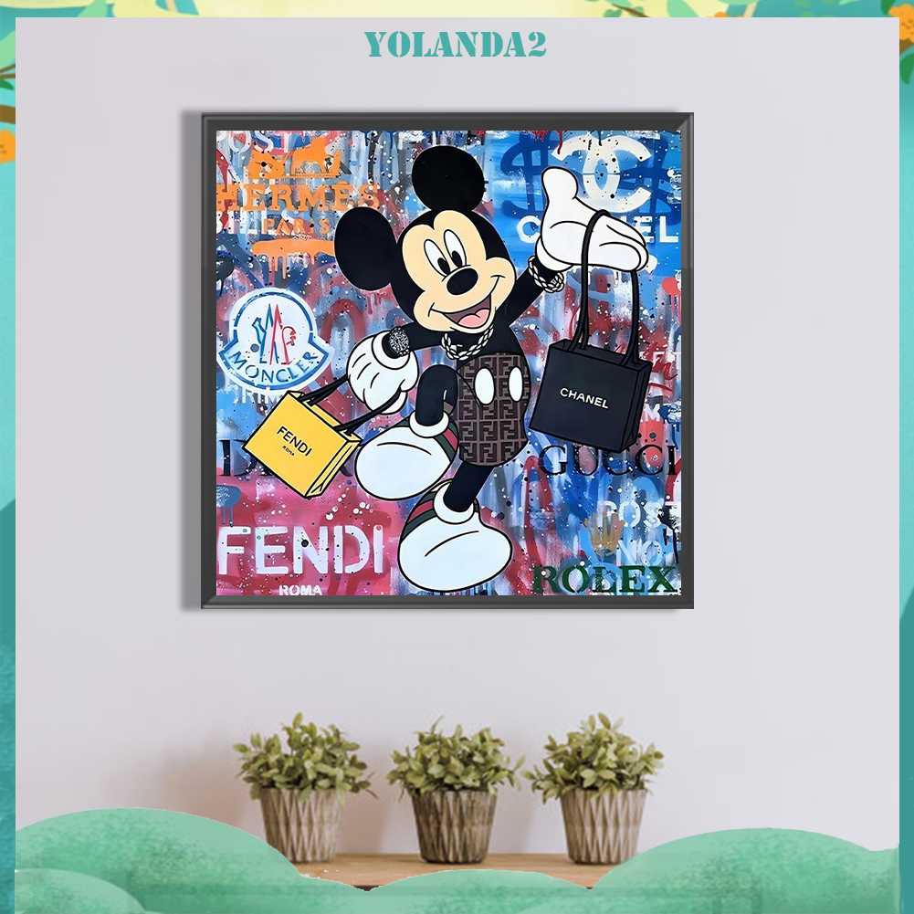 Tranh Đính Đá Kim Cương Toàn Bộ 5D DIY Hình Vẽ Chuột Mickey
