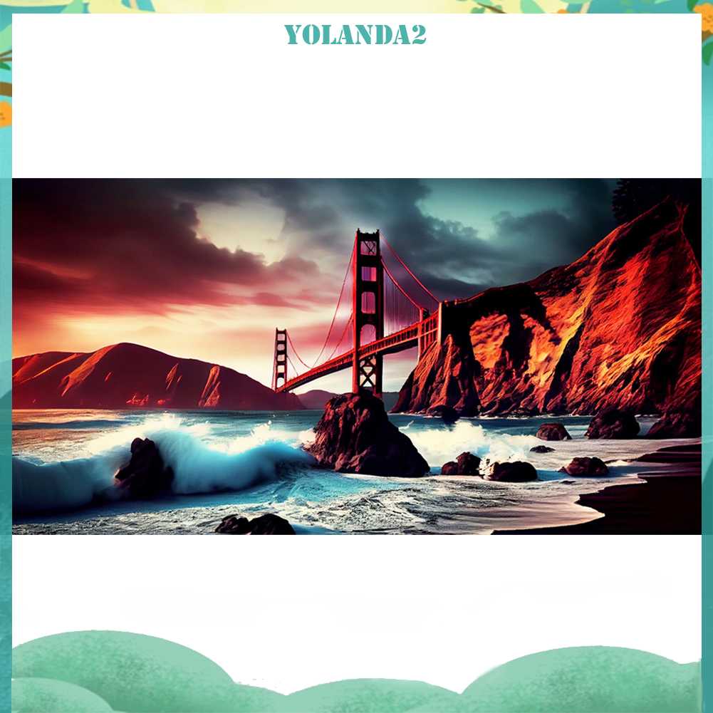 Tranh Đính Đá Kim Cương Toàn Bộ 5D DIY Hình Cây Cầu