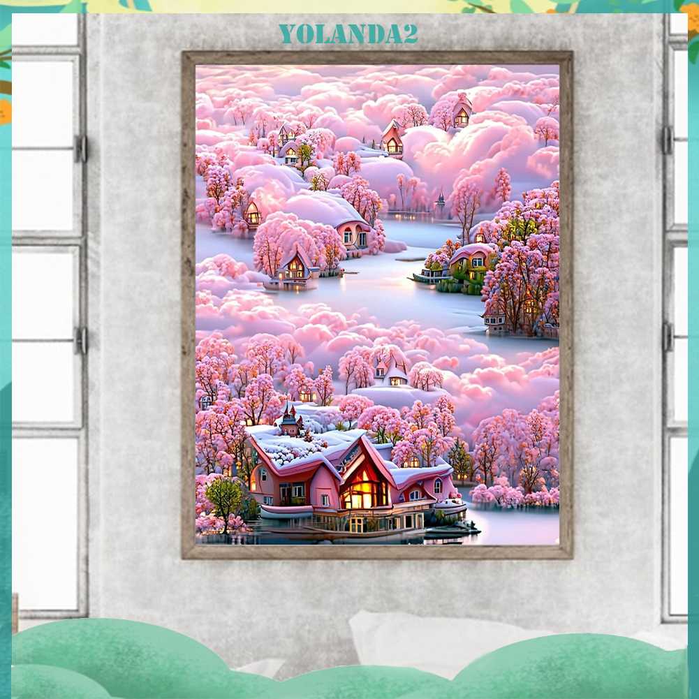 Tranh Đính Đá Kim Cương Toàn Bộ 5D DIY Hình Vẽ Biệt Thự