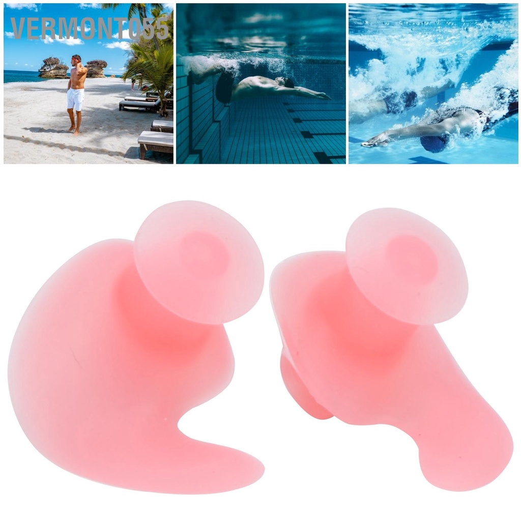 Vermont055 TOSWIM 1 Cặp Nút Tai Bơi Silicone Mềm Chống Nước Có Thể Tái Sử Dụng Cho Người Lớn