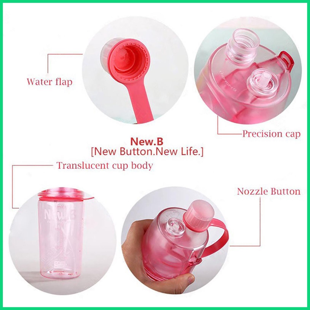 Bình Nước Thể Thao 600ml Có Chức Năng Phun Sương Tiện Dụng