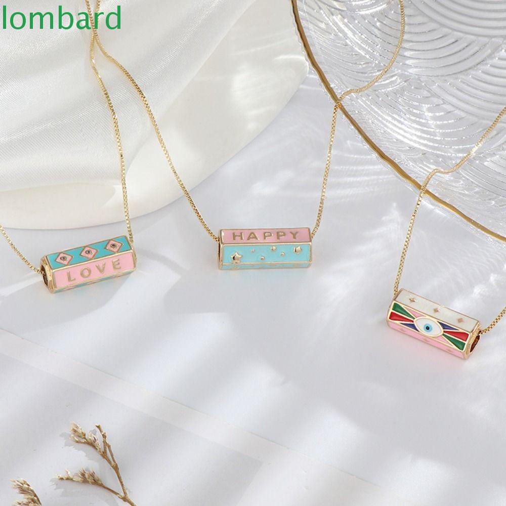 Dây Chuyền Mặt Vuông Khắc Chữ Bằng Đồng Đơn Giản Sáng Tạo Cho Nữ