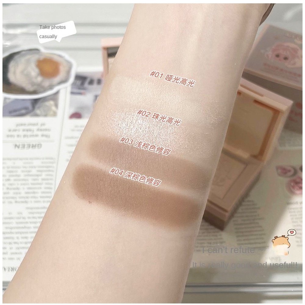 Hộp Phấn Má Hồng Bắt Sáng Tạo Khối Trang Điểm Tự Nhiên Kháng Nước Lâu Trôi Dễ Thương