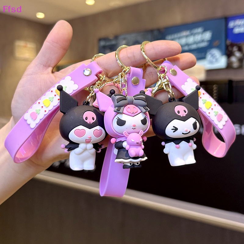 {Ffsd} Sanrio Phụ Kiện Móc Khóa Điện Thoại Di Động Mặt Trang Trí Hình Anime Kuromi Bằng Silicon Làm Quà Tặng Trẻ Em * Bán Chạy