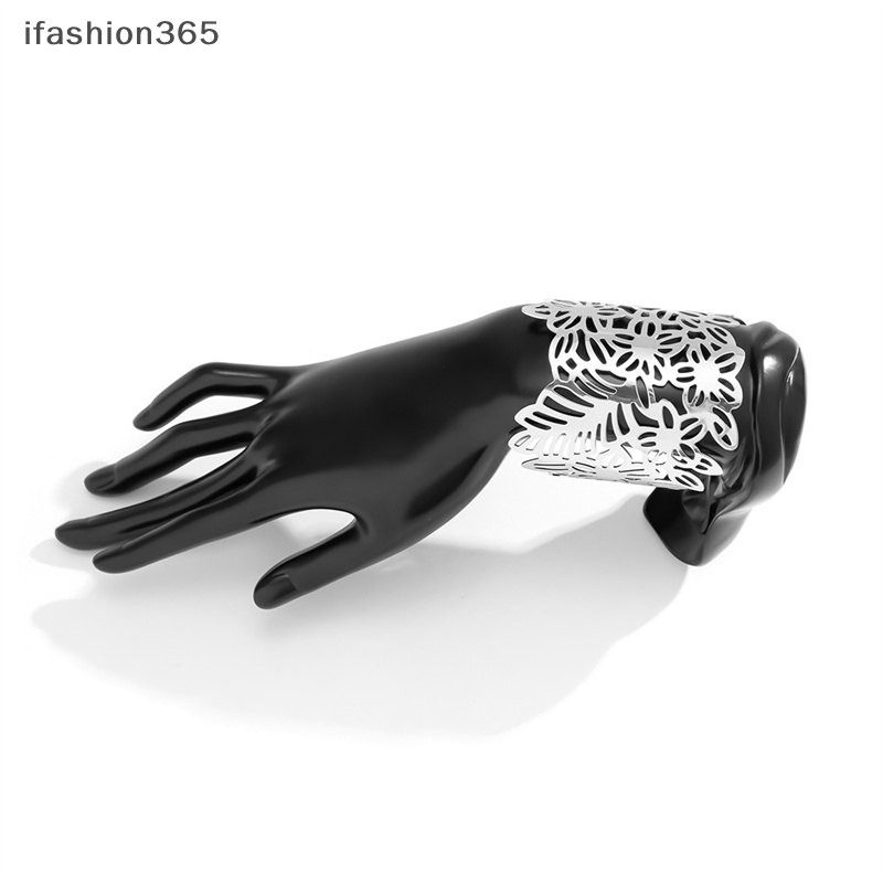 Vòng Đeo Tay Kim Loại Dạng Hở Hình Hoa Lá Thời Trang Cho Nữ ifashion365