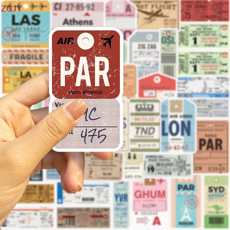 Set 40 Nhãn Dán Trang Trí Va Li Du Lịch Họa Tiết Graffiti Mới