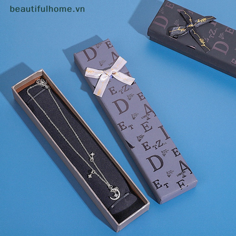 Bộ 3 Hộp Đựng Trang Sức Giấy Các Tông Hình Chữ Nhật Kèm Mút Bên Trong