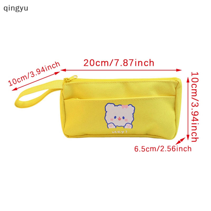 Túi Đựng Bút Bằng Vải Canvas In Hình Thỏ Màu Sắc Ngọt Ngào