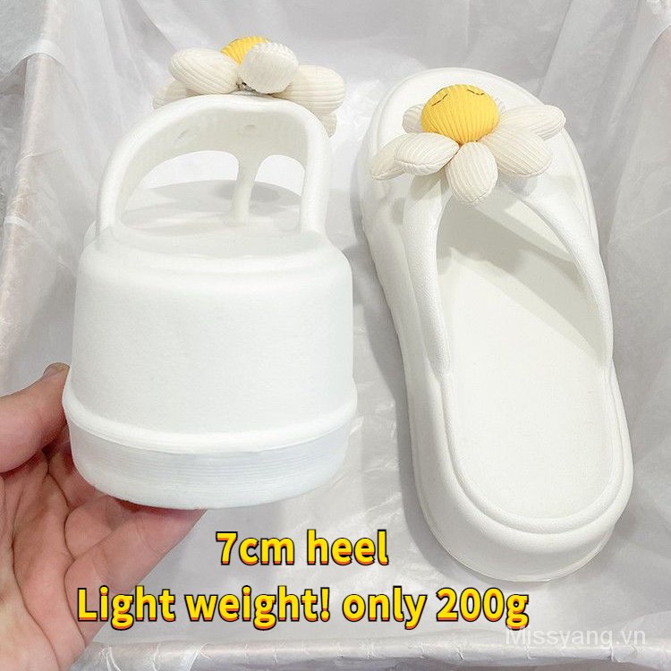 Dép Sandal 7cm Đính Hoa Dễ Thương Thoải Mái Thời Trang Mùa Hè Cho Nữ