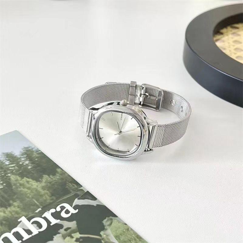 Đồng Hồ Đeo Tay Mặt Vuông Dây Kim Loại Đơn Giản Thời Trang Cho Nữ