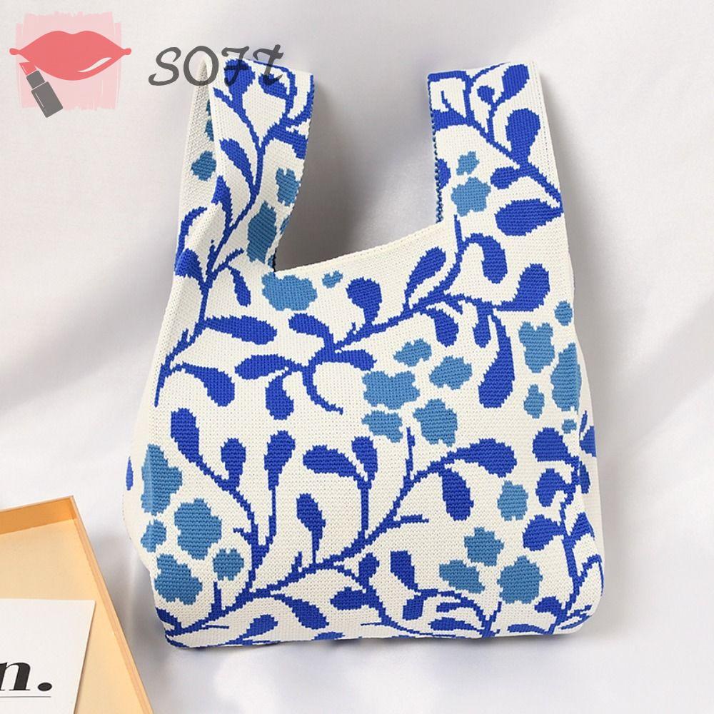 Túi Đeo Vai Mini Bằng Len Dệt Kim Có Dây Thắt Nút Dành Cho Nữ