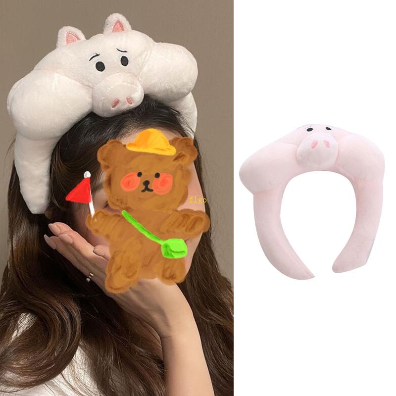 Băng Đô Cài Tóc Hình Chú Heo Nhồi Bông Đáng Yêu Dành Cho Bé