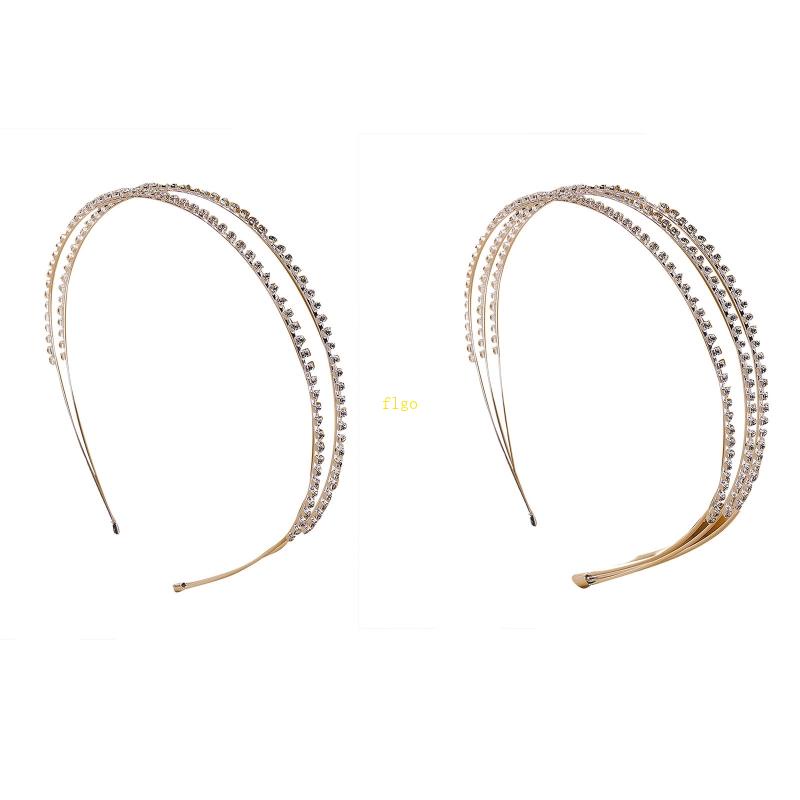 Flgo Băng Đô Hợp Kim Đính Đá Lấp Lánh Siêu Bền