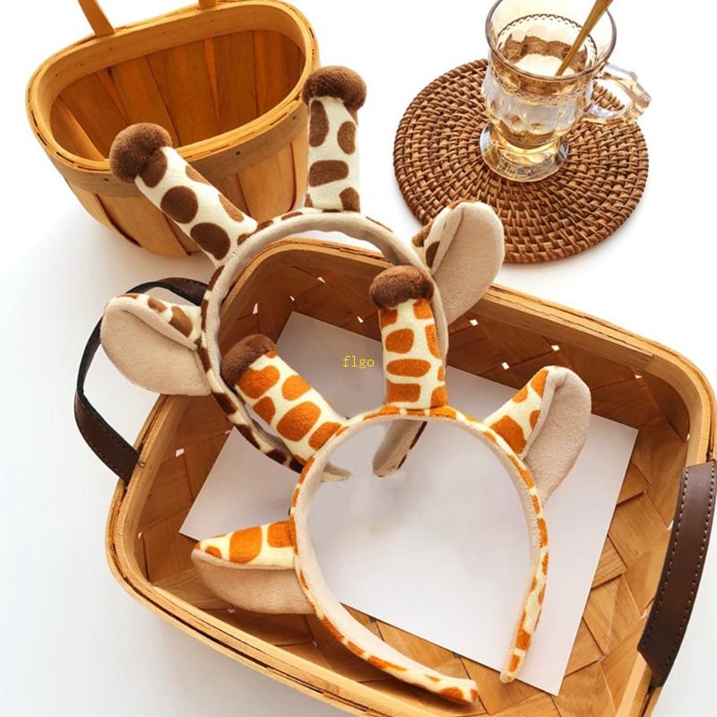 Cài Tóc Hình Tai Hươu Cao Cổ Nhồi Bông Phong Cách Hàn Quốc Dành Cho Nữ Hóa Trang Halloween