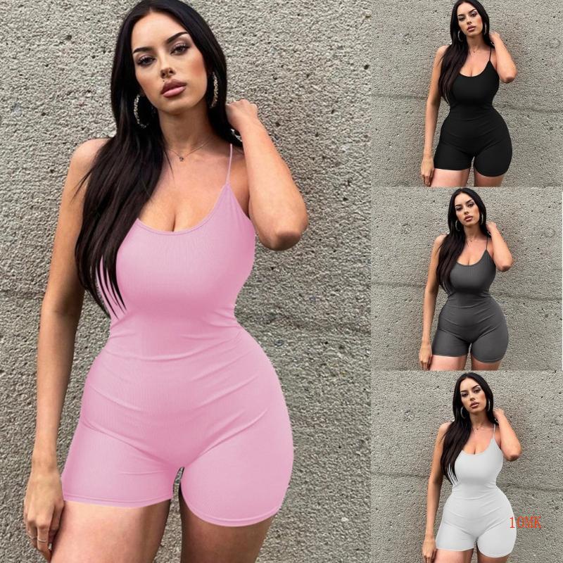 Xiangbao Áo Liền Quần Hai Dây Ôm Dáng Eo Co Giãn Không Tay