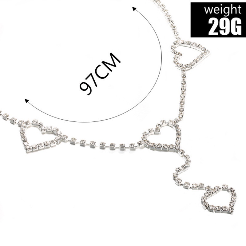 Phụ Kiện Thời Trang: Bikini Thắt Lưng Chuỗi Xích Hình Học Trái Tim Đính Đá Sáng Tạo