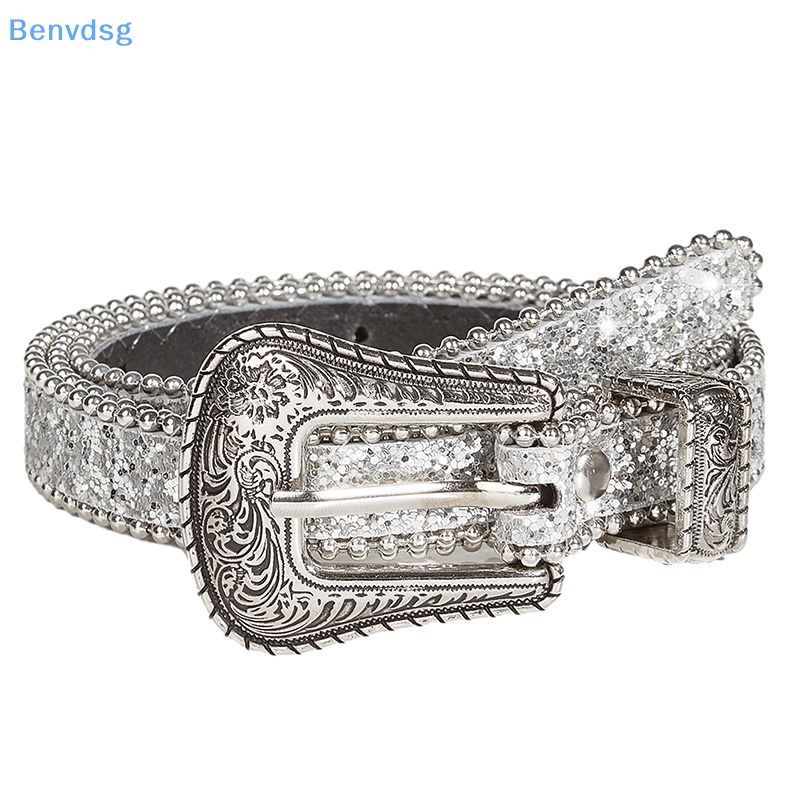 Thắt Lưng Da PU Đính Đá Thời Trang Phương Tây Y2K Cho Nam Nữ