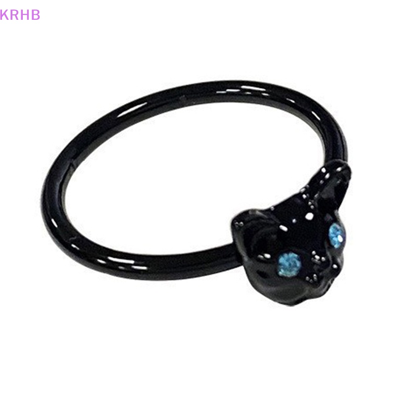 Nhẫn Thời Trang Họa Tiết Mèo Đen Đơn Giản Sáng Tạo Cho Nam Và Nữ Mới