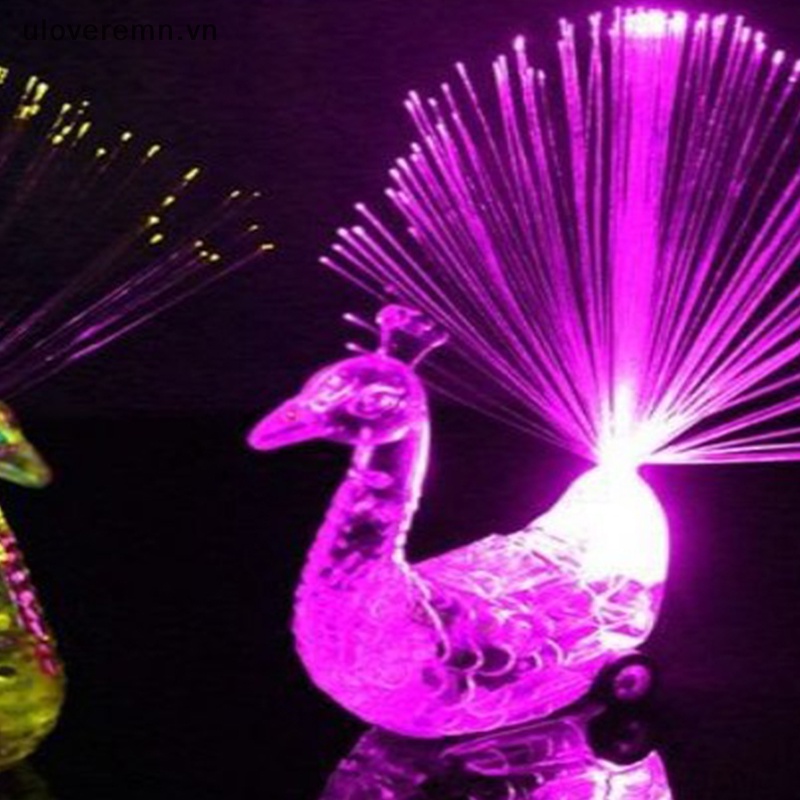 Uloveremn Bộ 3 Đèn LED Hình Con Công Phát Sáng Dùng Để Trang Trí