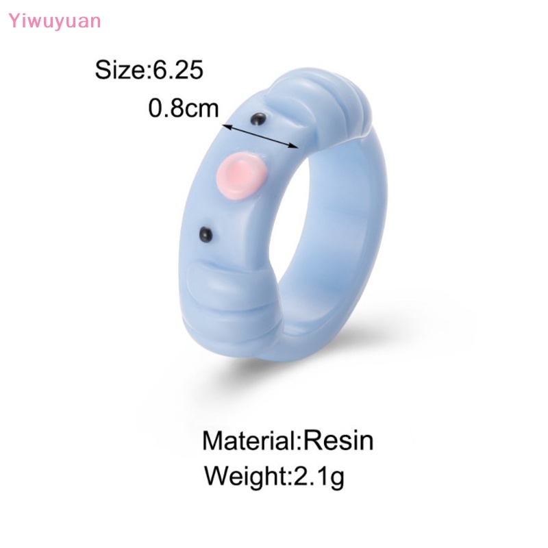 < Yiwuyuan > Nhẫn Hình Mặt Cười Hoạt Hình Vui Nhộn Đáng Yêu Làm Quà Tặng Tình Bạn Tuyệt Vời Cho Bạn Nữ