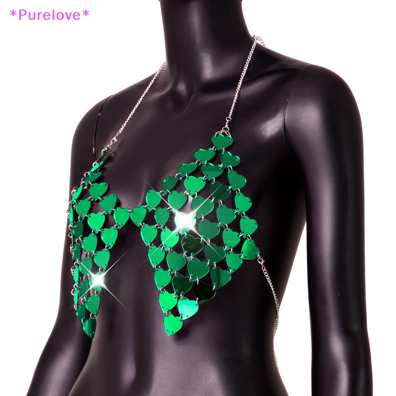 Áo Croptop Lưới Hở Lưng Đính Kim Sa Hình Trái Tim Gợi Cảm Cho Nữ Mới