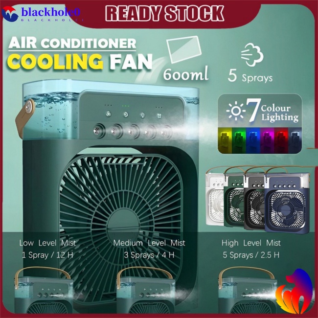 Quạt Điều Hòa Làm Mát 6 Inch Với 3 Tốc Độ 5 7 Màu Sắc Và Đèn Nhỏ Gọn