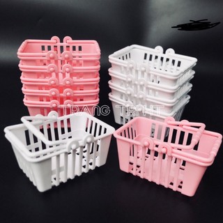 Mô hình giỏ nhựa mini đi siêu thị đồ chơi nhà búp bê | Mini House