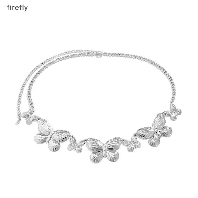 Dây Xích Đeo Thắt Lưng Bằng Kim Loại Hình Bướm Phong Cách Punk Đơn Giản Cho Nữ